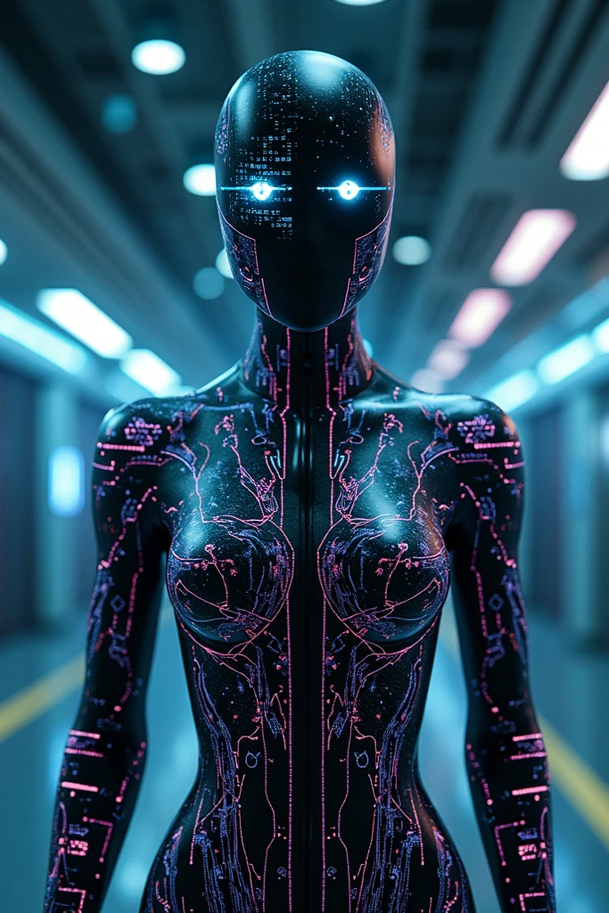 Technology elements such as circuits and data floating around the central character.
Use of modern and contrasting colors to highlight the importance of messages, with a clean and futuristic aesthetic
