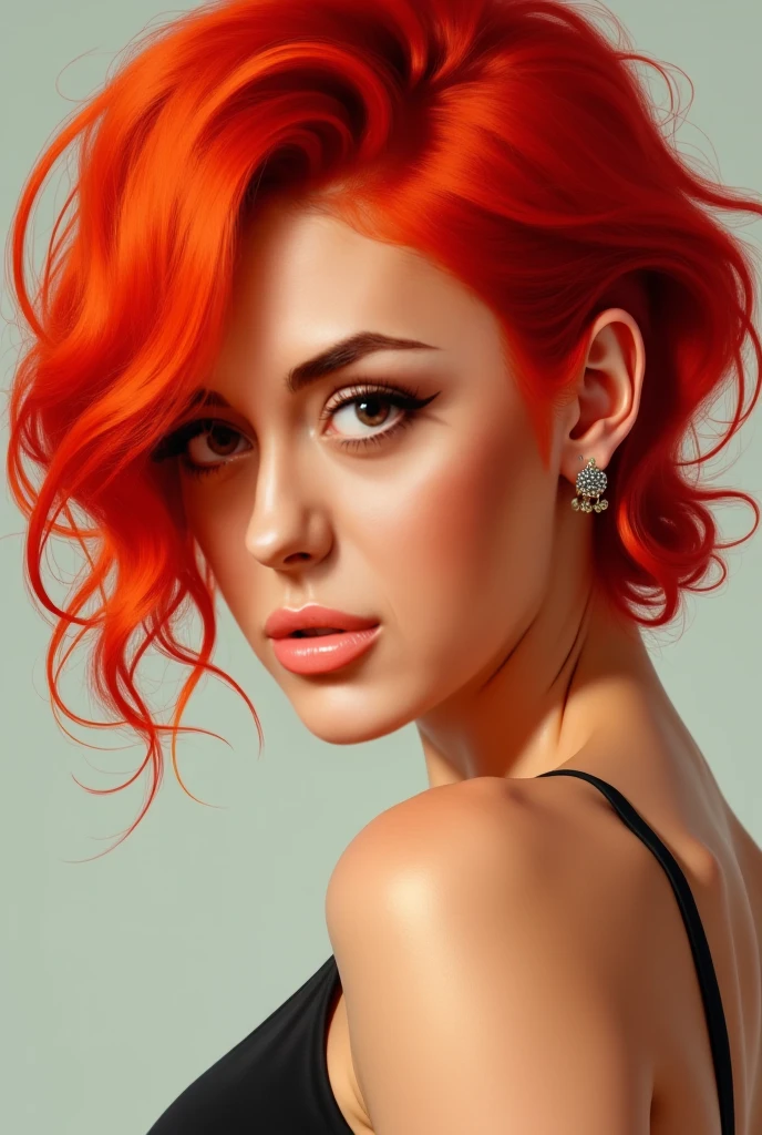 portrait photo of LEvangelista beautiful woman red hair updo upsweep nightclub sitting at bar (masterpiece) (best quality) (detailed) (8k) (HDR) (wallpaper) (cinematic lighting) (sharp focus) (intricate),  <lora:LEvangelista:0.8>