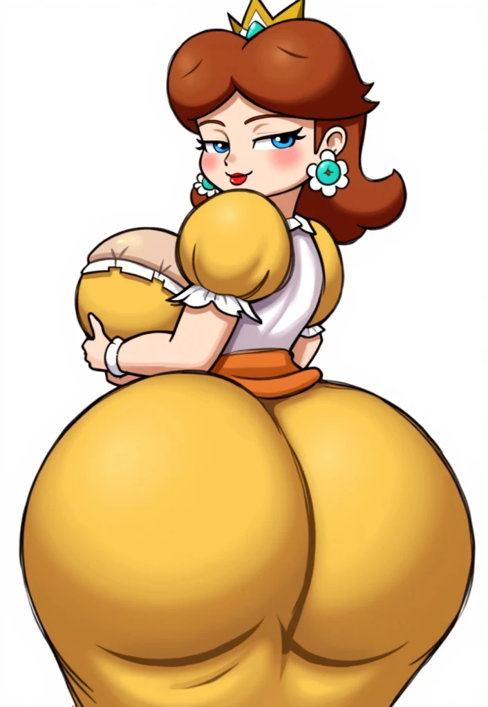 STICKER, (Solid Outline:1.3), (masterpiece:1.2), A detailed illustration of a vivid Sexy Princess Daisy from Mario lying down naked legs spread apart, bare breasts, soft nipples, face view, ass view, side by side, Solo Female, medium breasts, full cleavage, hands behind her head, Full Body View, yellow high heeled boots, no background, vintage t-shirt design, in the style of hand drawing, 3D vector art, fantasy art, watercolour effect, Adobe Illustrator, hand-drawn, digital painting, low-poly, soft lighting, isometric style, retro aesthetic, focused on the character, 4K resolution,