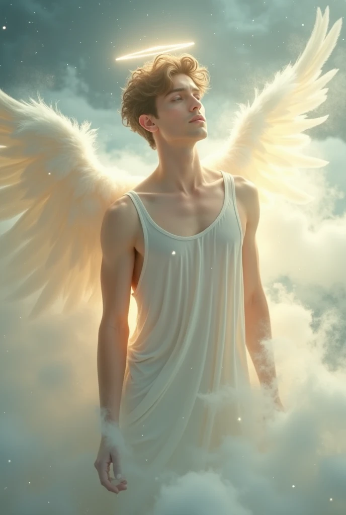 angel boy age 16 shirtless sexiest abs plumpy lips,Pink & sexy Nipples ,white big wings