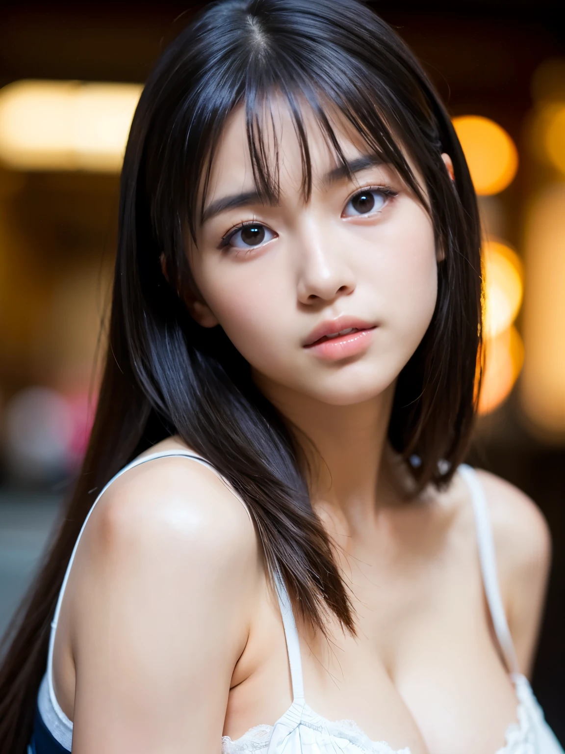 (((32ｋ,High detail,High definition、masterpiece,Attention to detail,Esbian all over,solo))),RAW Photos & Realistic atmosphere,美しい濃いblue eyes,Mouth details,Glossy lips,Fine eyebrows,With soft white skin that shines in every detail、Detailed eyes、blue eyes,Very beautiful eyes,Detailed lips、Very beautiful face,Very well-formed face、A vivid face,Beautiful, shining lips, Realistic Young Gravure Idol, Very beautiful school girl, , Young Sensual Gravure Idol, Young Gravure Idol, Beautiful and cute adult１6 years old ,The whole body is wet,Dripping,Blushing,Very beautiful, Sexy and classy１6 years oldの女の子,Medium-long brown shiny hair,Wet hair,Dripping水,Dripping,(Looking into the camera：1.4）,（darkness,Very dark,Use a flashlight to illuminate an object in a dark classroom：1.7）,（Sexy,Healthy and toned body,High Detail High Vision High Vision Japan HDTV Black HDTV High Vision Black High Vision Black High Vision High Vision Black High Vision High Vision Uniform,well-shaped chest of medium size,,,Mature Body, I&#39;m so anxious I feel like crying,Watery eyes,Cold Smile,Glare,Glare顔も美しい,High Resolution Arm,,High Resolution Finger,：1.5）,（The chest of the uniform is open,Wearing a classy  uniform in black and red、黒のパンストとSexy脚を身につけて、She is standing upright, shyly lifting her skirt.：1.7）、Completely naked