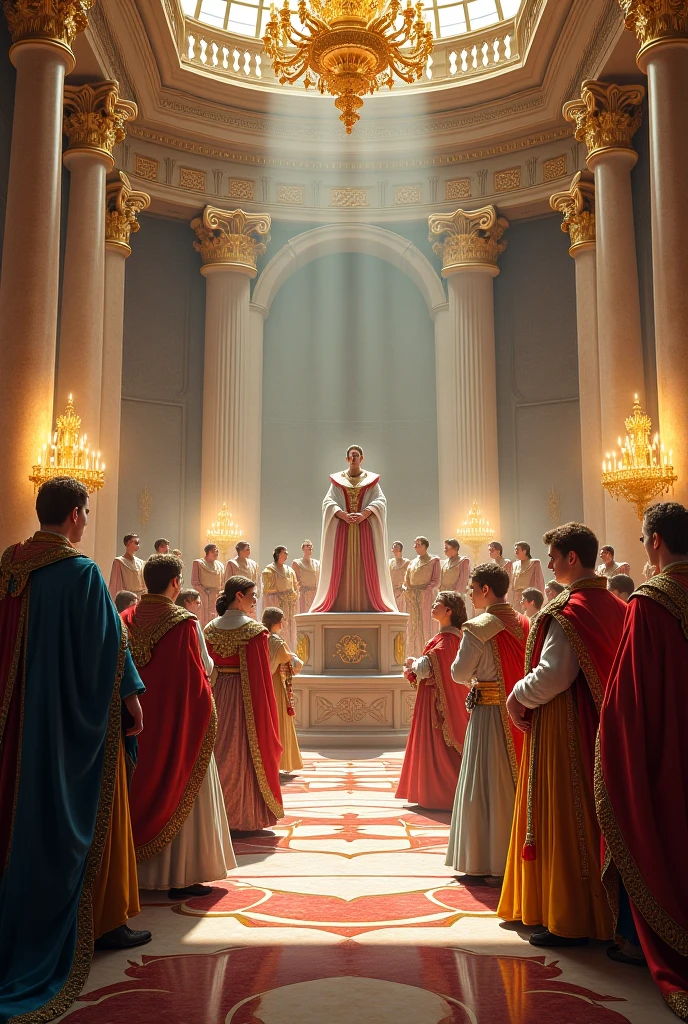 A medieval party inside the throne room