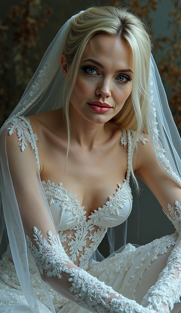 Realistic full body photo of a smiling blonde woman with her hair up, She dances in front of the camera in a long A-line wedding dress with straps made of shiny blue satin., Park,glamour fotoshooting, Wedding celebration, perfect anatomy, perfect blue eyes. Perfect hands with 5 fingers on each hand, Matching girl, look into the camera, 1 Frau. (Eye make up:1.1), (highly detailed skin:1.1), spirit, analog style, keen focus, 8K UHD, dslr, good quality, Fujifilm XT3, Grain, Award-winning, masterpiece. Wedding celebration