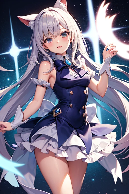 extremely detailed eyes and face perfect anatomy blue girl anime fantasy sea moon full body image eyes rin々nice smile