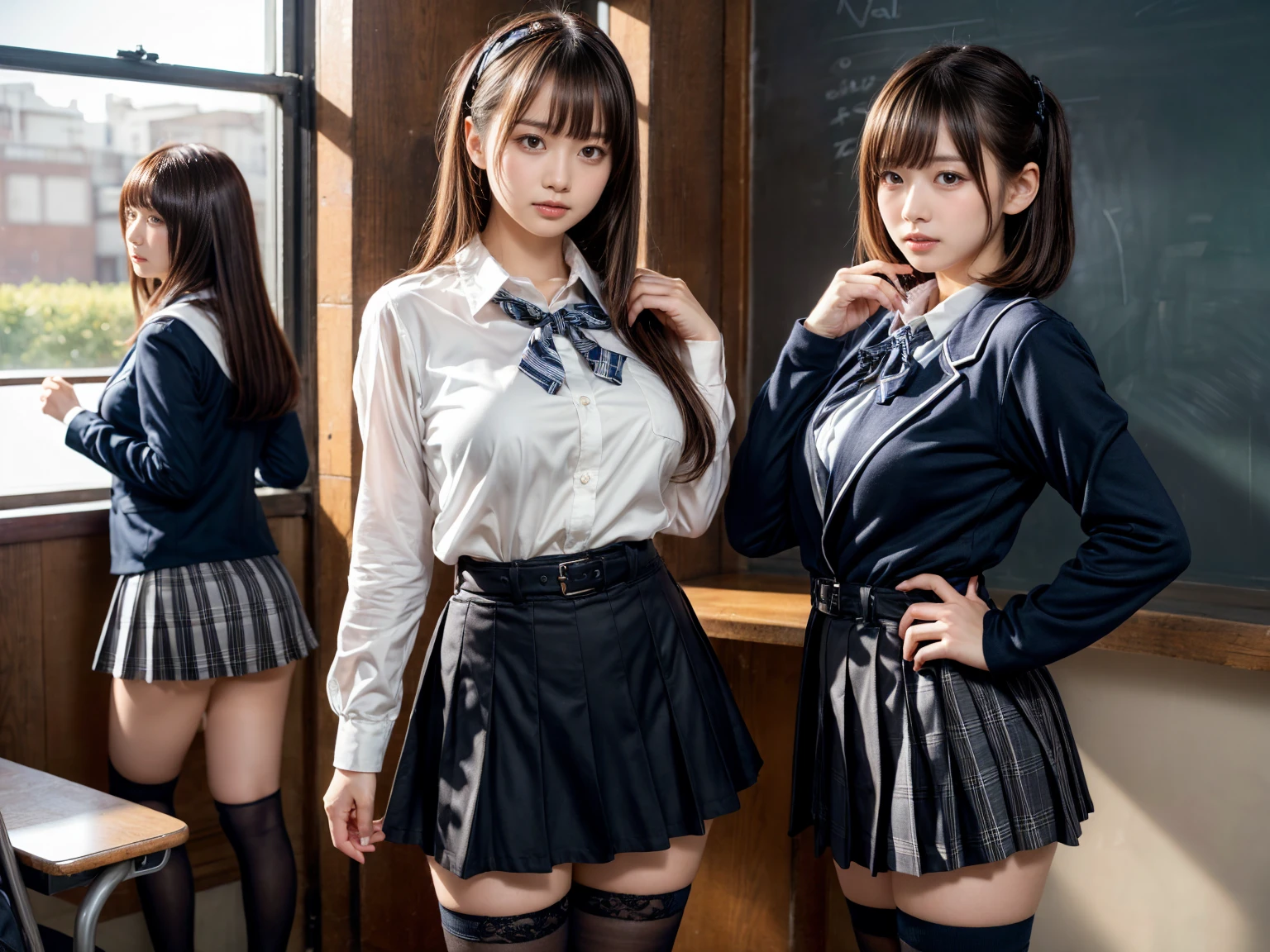 schoolgirls，middle score，Suspenders