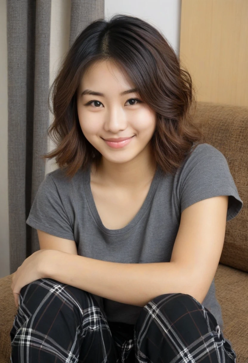 1girl, (Indonesian_high_school), Classroom, detailed face, detailed eyes, huge breasts, shiny skin, looking at the audience, (laughing cute: 1.2), (happy), (8k, RAW photo, best quality, masterpiece: 1.2), (realistic, realistic: 1.37), ultra-high resolution