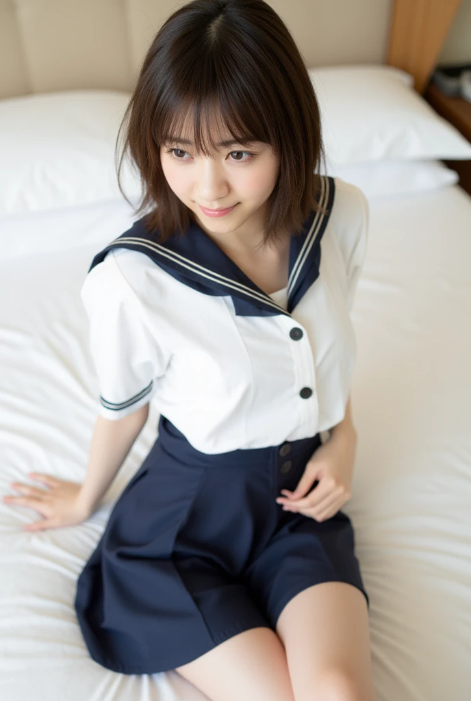photoRealistic:1.1、1 girl、(Lying in bed、Japanese nurse shows off panties:1.1)、((Please lie on your back:1.4))、(Nurse uniform、ミニskirt、White socks、Nurse cap)、Wet panties with embarrassing stains、(Sexy silk panties)、I can see the pussy line、Realistic、skirt、Realistic skin texture、Realistic、(アップskirt、skirtリフト)、Highest quality、masterpiece:1.3、Ultra-high resolution、(View from below:1.5、Panties close up:1.5)、Embarrassed look、((Spread your legs out to the side:1.4))、((audience:1.4))、Bold Pose、Realistic skin texture、Sexy Random Poses