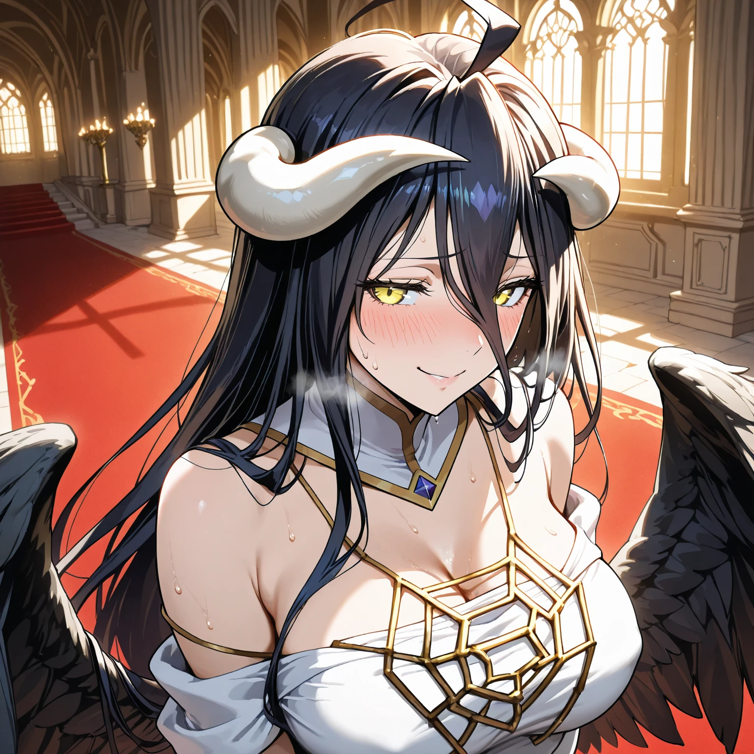gran calidad ++ Extremely detailed high resolusionolution, very aesthetic, ojos expresivos, (((Cara perfecta))), (((face symmetrical))), ((good anatomy)), (((manos perfectas))), (((8k))), UHD, Fondo de pantalla HD, (((alta calidra detallada, (((((1girl)))))), solamente, Obra maestra, La mejor calidad, high resolusion, Altamente detallado, (illustration), hermosos ojos detallados, (((combatant))), (((1girl))), ((((cuerpo completo)))), (((((((irisviel von einzbern)))))), (((IrisvielBlackGrai))), (((((princess_celestia)))), ((((Multicolored Hair))), ((((forma humana)))), (((((smile))))), ((princesa celestia humanizada)), Celestia, Celestia de My Little Poni, celestia en forma de milf, Cabello largo y ondulado, ((((evil smile))), ((((Multicolored Hair)))), ((black hair)), (((red eyes))), ((((((black dress)))))), (((purple heart promise))), (((white dress))), (((milfication))), (((mature female))), (((gigantic breasts))), (((white pony ears))), (((Dedos detallados))), (((white wings on the back))), (((cuerno de unicornio))), (((Dedos precisos))), Manos no antinaturales, strange eye, columnas griegas, exterior, hermoso bosque majestuoso, hojas de parra rodeando las columnas, (((arbustos de flores quemadas por todas partes))), (((cielo naranja))), (((bright super sunny day))), castillo, (((bosque de fuego))), (((mirada cara a cara))), (((magia de fuego en su mano))),
