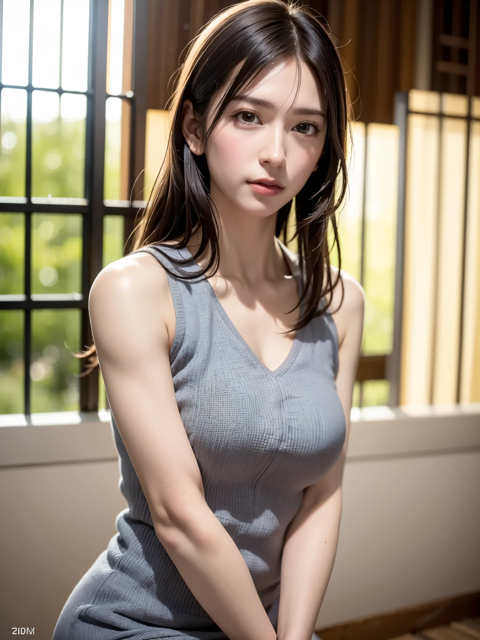 (yor), (Best quality, 8k, Masterpiece :1.3), (realistic, photorealistic: 1.37), (1girl), (slim), (Japanese), (random pose), (wet body), (long hair, random hairstyle), (outdoors), (Ultra-detailed face), (Detailed eyes), (Double eyelids), (eyeshadow intensifying), (many eyelashes), (professional lighting), (photon mapping), (radiosity), (looking directly at viewer), (full bodyesbian), (legs are open), (With a cropped T-shirt), (Slim figure), (Slim girl model), (25 years old female model), (gigantic cleavage breasts) (No bra, No top, Bare chest),