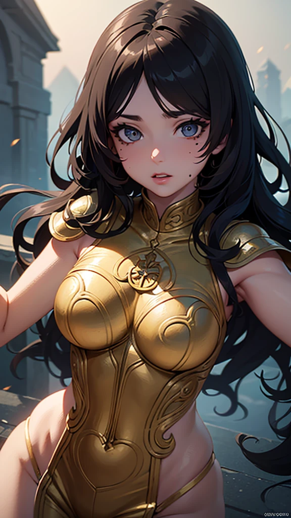 (masterpiece, best quality, detailed), 1girl, solo, looking at viewer, EPfsnRin, black hair, very long hair, twintails, two side up, bow,
<lora:zs_HighCutArmor:1>, p3highcut, stairs, indoors, stairwell, fighting stance, clenched hands, legs apart, parted lips, serious, v-shaped eyebrows