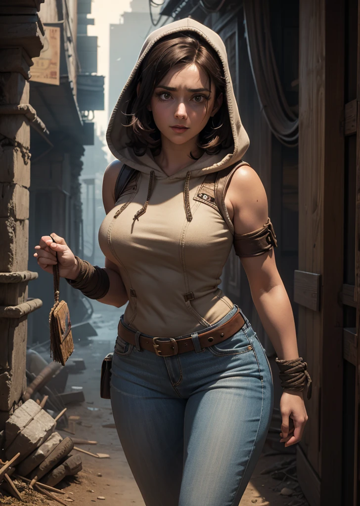 (a beautiful detailed illustration of) a sexy busty Malaysian Lara Croft wearing a hijab and a sexy explorer outfit, investigating an ancient Gold City at sunset, with a panoramic view of the city in the background. The city is adorned with intricate gold architecture, towering buildings, and winding streets. The setting sun casts a warm golden glow over the scene, creating a mesmerizing atmosphere. The focus is on Lara Croft, showing her from head to toe. She has captivating eyes that are sharp and filled with determination. Her lips are perfectly defined, adding a touch of sensuality to her appearance. Her face is flawlessly detailed, with every contour and expression expertly rendered. Her eyes are accentuated with long eyelashes that flutter with every movement. Lara Croft is wearing a hijab, symbolizing her cultural heritage and adding a unique element to her character. Her explorer outfit is fashionable and functional, consisting of a form-fitting top, cargo pants with plenty of pockets, and sturdy boots suitable for rugged terrains. As Lara explores the ancient Gold City, she encounters giant snakes slithering through the ruins. These serpents are magnificent in size, winding their way through the crumbling structures, adding an element of danger and adventure to the scene. Their scales are depicted with incredible detail, shimmering in various shades of gold and copper in the sunset light. The overall image quality is of the highest standard, with ultra-detailed artwork that captures every intricate detail of Lara, the Gold City, and the giant snakes. The rendering is photorealistic, bringing the scene to life with vivid colors and a sharp focus. The lighting is designed to create a dramatic atmosphere, showcasing the beauty and mystery of Lara's exploration.
