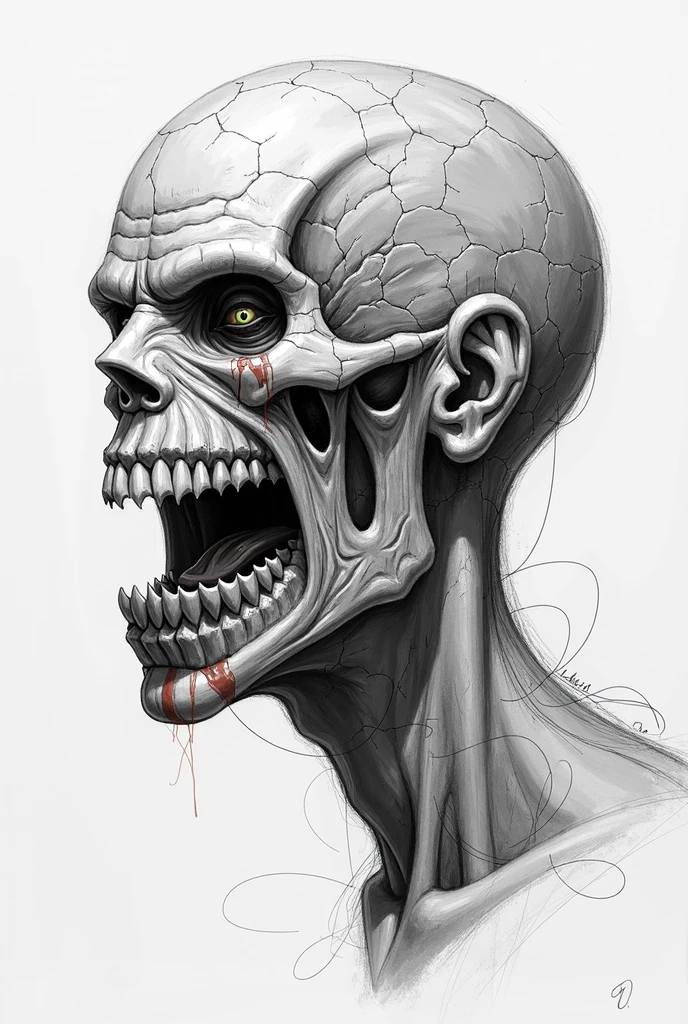 anatomy , clenched teeth, from above, by k-suwabe,