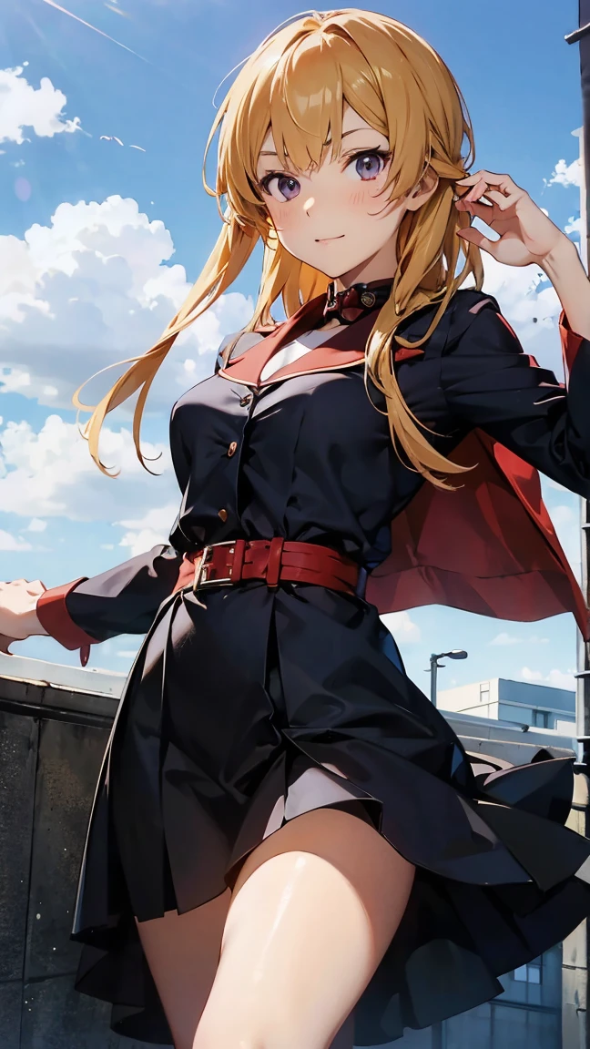 (Overhead view),dynamic angle,ultra-detailed, illustration, close-up, straight on, 1girl, 
 ((souryuu asuka langley, interface headset, red bodysuit:1.4, blonde)),Her eyes shone like dreamy stars,(glowing eyes:1.233),(beautiful and detailed eyes:1.1),(expressionless),(standing), Spell of the Last（prompt）
(masterpiece, best quality, ultra high res, perfect anatomy, extremely detailed),
BREAK,
1girl,
14 years old,
red eyes,
twintails,
Blonde hair,
very large ribbon in hair,
idol costume,
BREAK,
(finger pointing),
(full face),
one eye closed,
(open mouth),
glow eyes,
smile,
stage light,
(mechanic room with toolsand spaceship windowin a white SPACESHIP),wariza,
(night:1.2),dreamy, [[delicate fingers and hands:0.55]::0.85],(detail fingers),