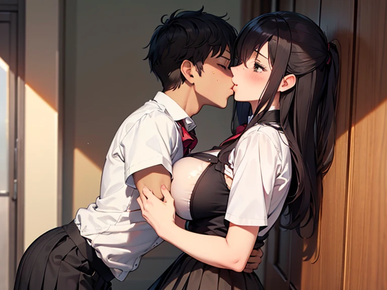 Picture of a male Asian teacher having sex with a cute female Asian student in the bedroom.