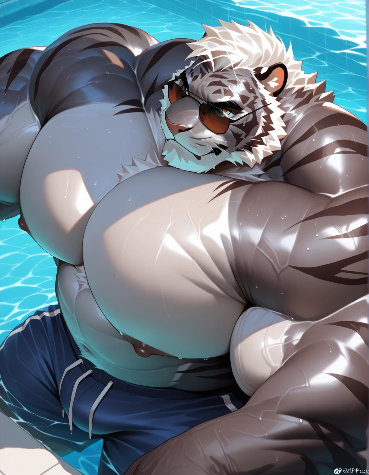 axel cosmas , solo, towel around waist, plump, huge, bath background, nipples, massive big fat belly, big ass, eyes shut, laying, 5 fingers, musclegut body, lineart, normal eyes, wet body, macro body, massive body, huge pecs, very wide,