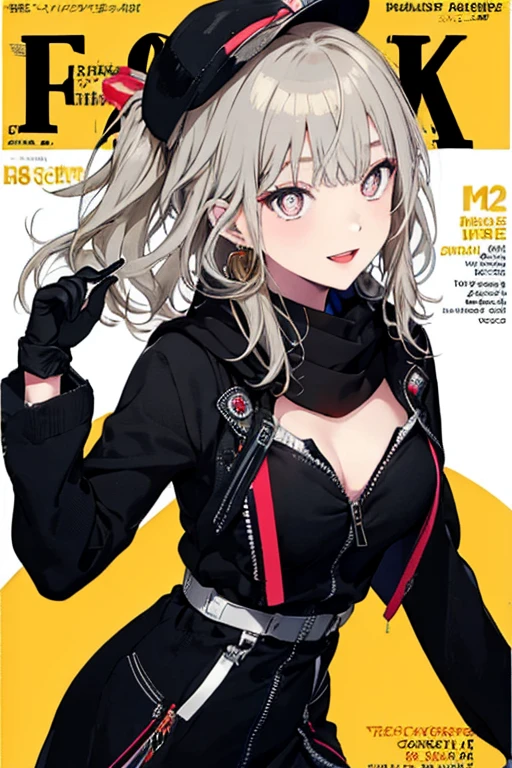masterpiece, hachi_(vtuber), 1girl, gloves, virtual youtuber, jacket, blonde hair, black gloves, necktie, white jacket, short hair, hair ornament, cropped jacket, multicolored hair, yellow eyes, long sleeves, thighhighs, black necktie, grey hair, black skirt, skirt, black dress, shirt, mole under eye, cowboy shot, <lora:hachi_v4:0.6>