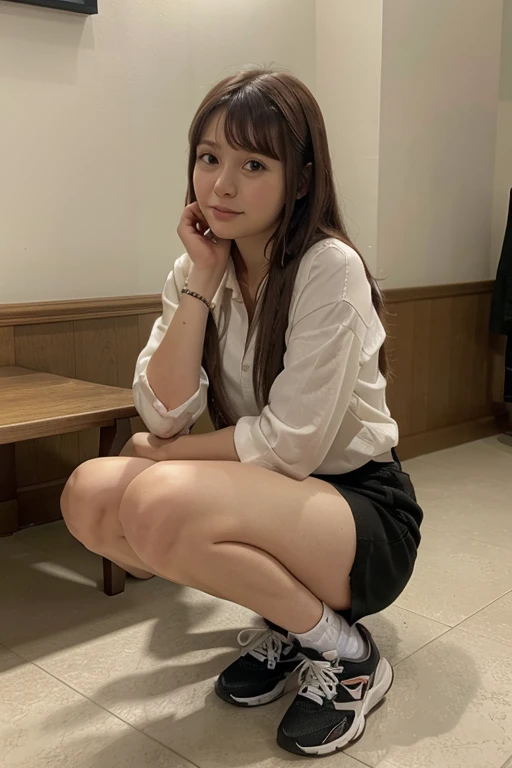 In detail,Full body photo、 Two high school girls、High resolution, high quality、Slim body、Perfect dynamic composition, Beautiful fine details, Blonde、Twin tails、Natural color lip,Kamimei、17-year-old girl、Clear Skin、Bang thighs、Shiny Hair、最high quality, figure, Very detailed, In detail, High resolution, 8k、The correct state of the human body、Sculpture model pose,Pink wall,Sitting in a chair、I can see your thighs、smile、