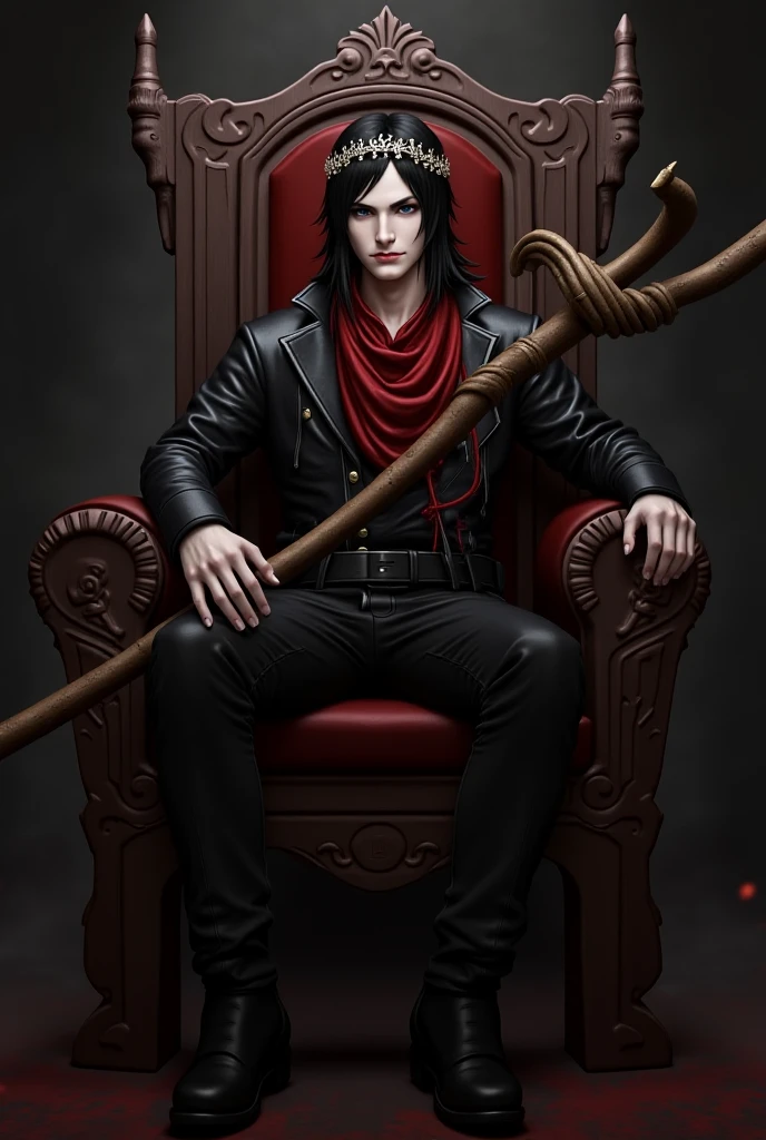 A man with black hair, a tight black leather suit.  ,  ,   , ,,realistically 