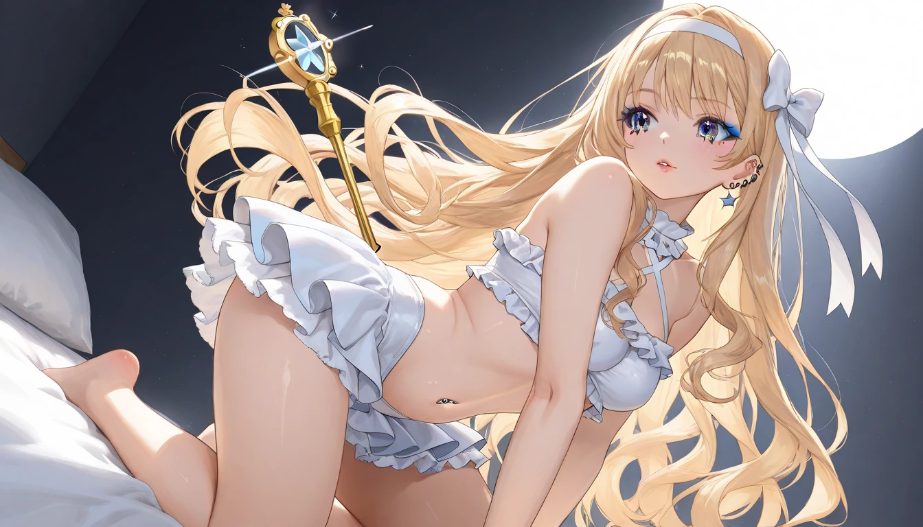 14-year-old barefoot beauty with medium breasts ((French classical)) full body photo, no shawl, no shawl, model photo, no clothes on head,no clothes on body, tattered clothes, blond long hair shawl (very detailed CG unity 8k wallpaper),