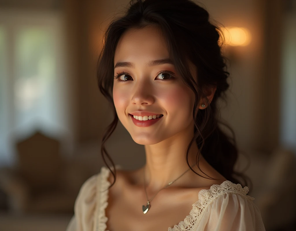 (Highest quality、Tabletop、8k、Best image quality、Award-winning works)、(mother holding her baby:1.1)、Accentuate your body lines、Ultra HD Hair、Ultra high resolution perfect beautiful teeth、The most beautiful smile is looking at me、Ultra-high definition beauty face、Ultra HD Hair、Ultra HD Shining Eyes、Shining ultra-high definition white skin、Super high quality glossy lip、(Accurate anatomy:1.2)、(Extremely blurred luxury hotel bedroom background:1.1)、(Strongly blurred background:1.1)、Luxury wall decor、Luxury Interior、(Royal VIP bedroom in the finest hotel:1.2)、(Moody and luxurious lighting:1.1)