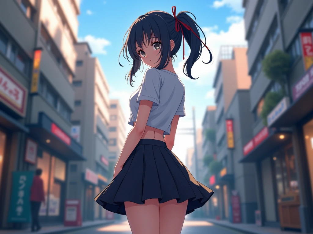 Anime girl standing on the street in a short skirt and black shirt, {Thighs}, chic, Anime Moe Art Style, Half Yamada, Realistic Anime 3D Style, Smooth anime CG art, Surreal , Gwaiz, Young Anime Girl, Anime Style 4k, Naughty anime style, Beautiful anime girl crouching,(masterpiece), (One serious civil service commissioner: 1.3), (Super thick and plump body: 1.3), (Huge breasts and buttocks)), (Small Head: 1.2), (Very small uniform)), (Shiny skin: 1.2), (A speech while crouching in the stands in the schoolyard in the morning)), {fat},1boy, penis, doggystyle, from behind, spreadassms, chubby body, fat body, short,ultra detailed, masterpiece, best quality, blush, a woman, rolling eyes, open mouth, school girl, wearing , wearing glasses, classroom, sunset, light particles, hdr, brown grey hair, midium wavy hair, shiny hair, bang, single braid, clear grey eyes, Smiling Kiss, Tongue Out, アニメ ,orgasm face, sexual climax, bitch, back shot, back view, low angle, from below, back view, arched back, looking back, all fours, chubby body, BIG ASS , saliva, BBW, slender waist, anal, seiza, hands on head,white eyes, Hand Drawn, Showing Ass, Bobcut, Knee socks, (Super thick and plump body: 1.3), Butt sticking out, Close your legs, seiza, spread legs, pleated skirt, Stretch your arms back, long pleated skirt, I can't see your butt, Buttocks hide, Arms folded behind back, Super big butt, Awesome numbness , Plump , Chubby, Butt sticking out,
