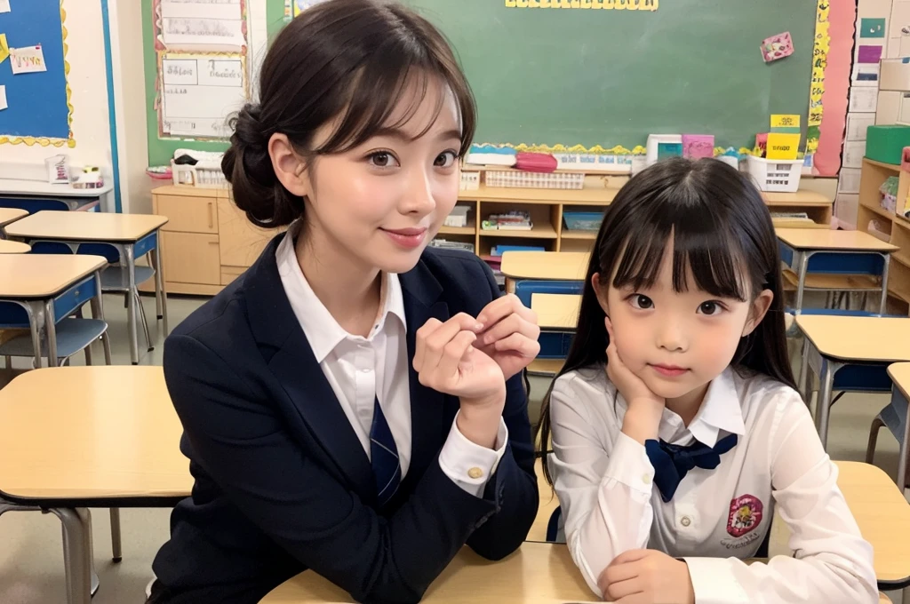 realistic pictures、Highest品質、ultra high resolution、Professional specifications、((とてもロリなprimary school studentが手紙を前に出す))、(((Hold the letter with both hands)))、school classroom、sailor suit、primary school student、lolicon、Highest、10 years old、love confession、pink square letters、embarrassing、blush、love letter