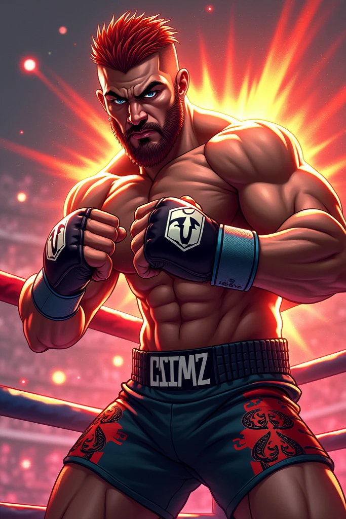 A handsome Male UFC fighter with UFC gloves, background big moon,night,8k
