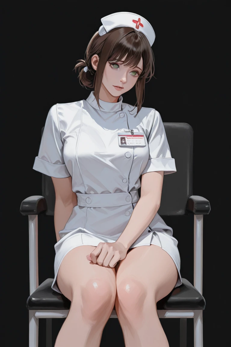 (Full body:1.5),(1girl in:1.3),(view the viewer:1.4),(anatomy correct:1.4),(Sitting at the top of a mountain:1.2),(Wearing a nurse set:1.2),(Opaque pantyhose:1.3),( The girl pointed out thick heels :1.1),(Accurate and perfect face:1.3),(Long legs:1.3),hyper HD, Ray traching, reflective light, Structurally correct, awardwinning, high detailing, Lighten the shade contrast, Face lighting ,Cinematic lighting, masutepiece, super detailing, High quality, high detailing, Best Quality, 16 K,High contrast,