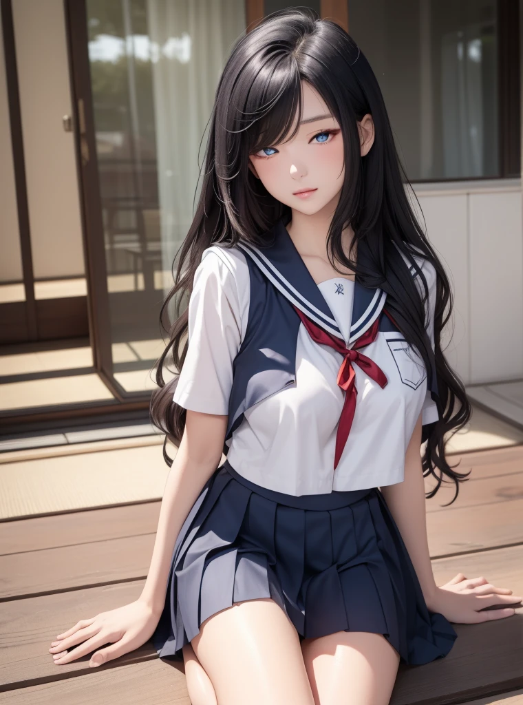(((masterpiece))),(((High resolution)))、(((8K)))、(((perfect face)))、(((beauty of japan)))、30 years old、(((beautiful face))), (((school uniform))), (hot spring), embarrassed look, look at the camera,( top quality eyes), (detailed texture), look at the camera, all body, ((big tits)), ((plump)), ((thighs)), NSFW, simple hair