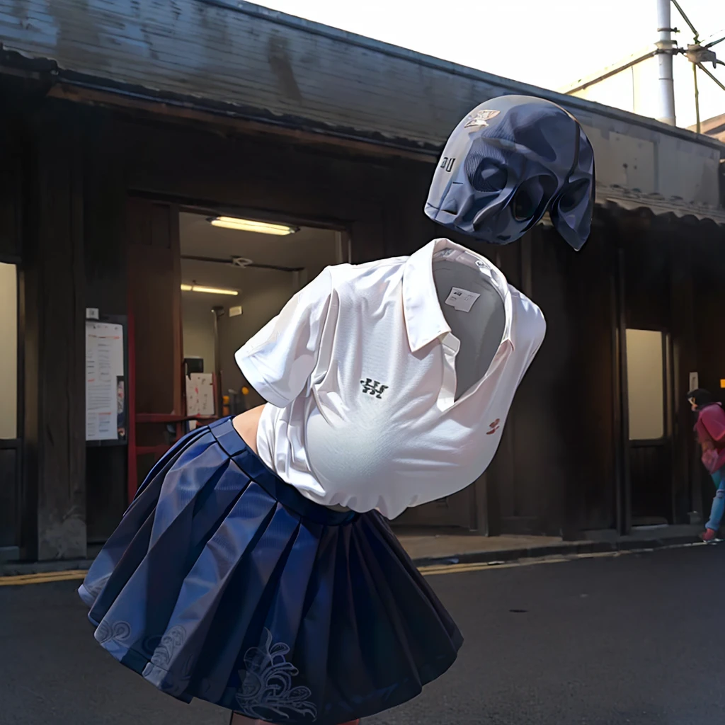Sailor uniform with glasses  (invisible, no humans, Headless, Faceless:1.5), cute big breasts, Ridiculous, High resolution, Super detailed, clothing details