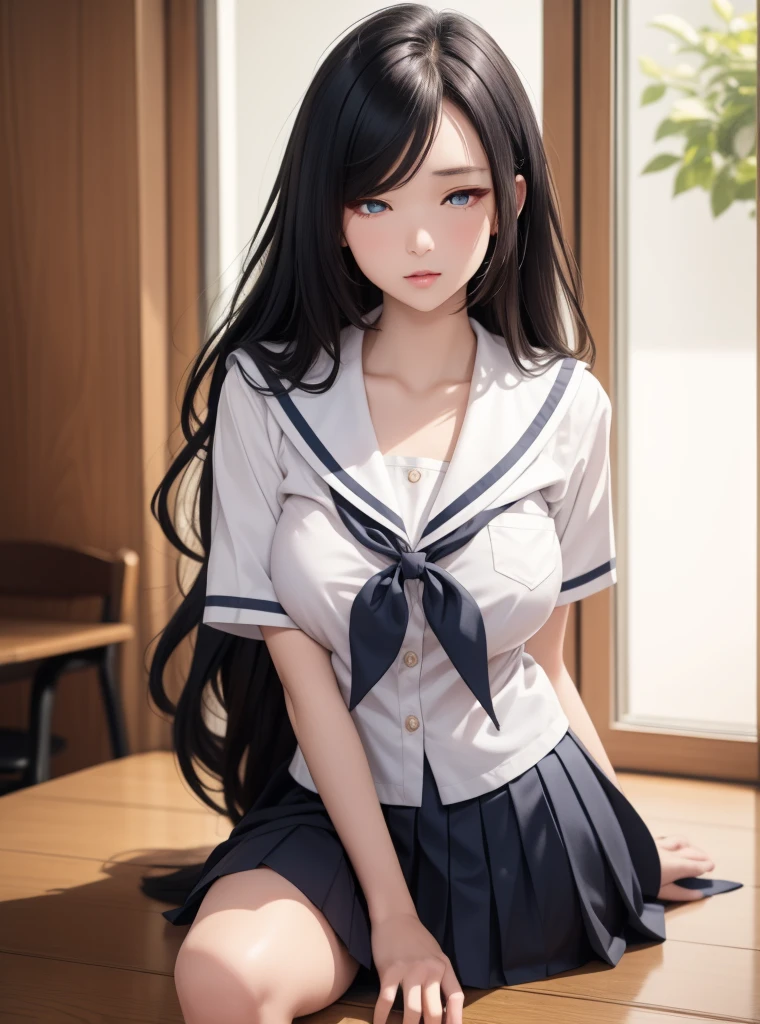 (top quality, masutepiece: 1.1), (Real: 1.4), BREAK (((FF7)))(((Tifa))),(solo,Tifa:1.2),(love hotel:1.3,love bed,gravure pose:1.7),Ultra-detailed face, Detailed eyes, BREAK (((FF7)))(((Tifa))),(light brown hair, Large breasts: 1.2), (Tifa wearing japanese High-School Uniform:1.7,Plaid pleated skirt:1.5, button-down shirt:1.6), BREAK (No bra) ,(Small and beautiful hard nipple) ,(oiled skin: 1.4), About 18 years old, Sensual