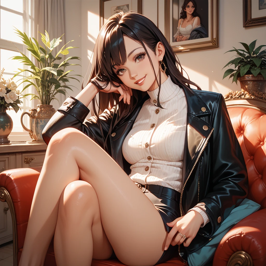 2d, masterpiece, Best Quality, cheered up, highly detailed, cowboy shot, 1 girl, Alone, Chika Fujiwara, blue eyes, pink hair, hair bow, REST using: Certainly! Here’s a more detailed description of an elegant outfit: A fitted black dress made of smooth satin, paired with a classic beige trench coat with cinched waist and button detailing, and black patent leather high heels. high quality, 8k, best image, detailed, High resolution, Best photo, realistic photo, beautiful image, best image
