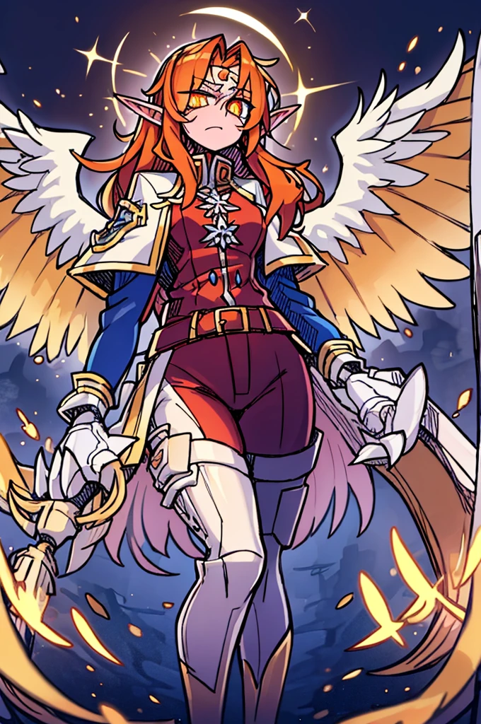 <lora:Anthro-Birds-v3.2.2-no_offset:1> Anthro, Avian, Bird, Beak, Wings, Tail Feathers, ((rito)), <lora:medli_v1:0.7>, medli, 1boy, bird, looking at viewer, looking down, red hair, solo focus, sfw,