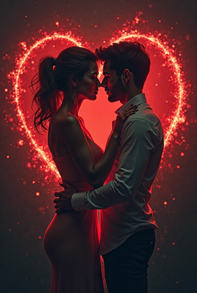 Couple Backlight dreamy heart background