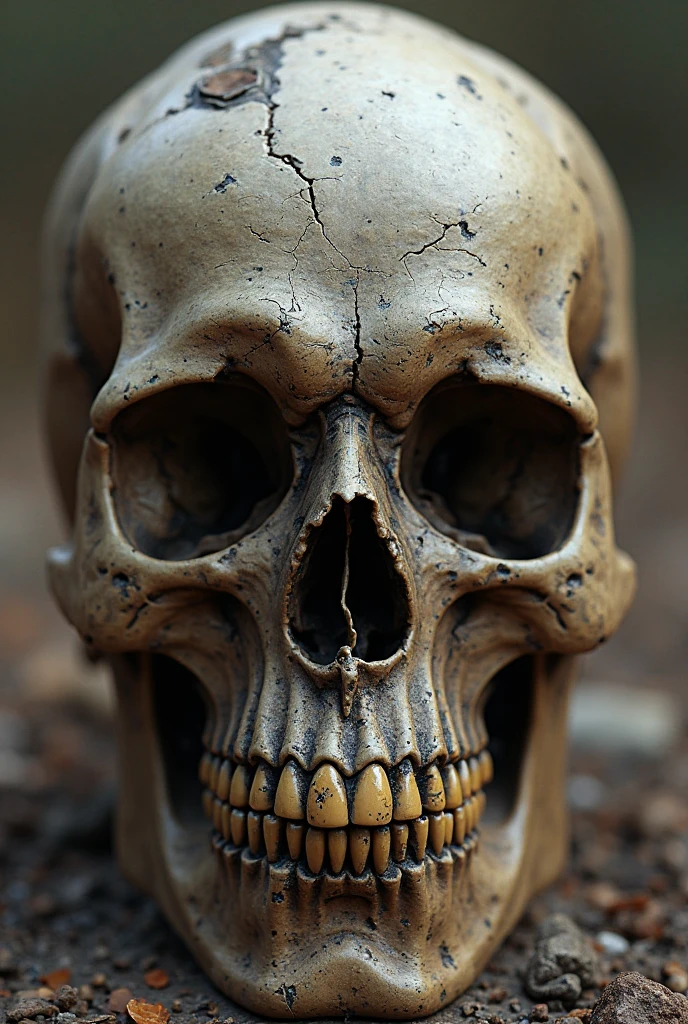 Ancient skull with strange inscription