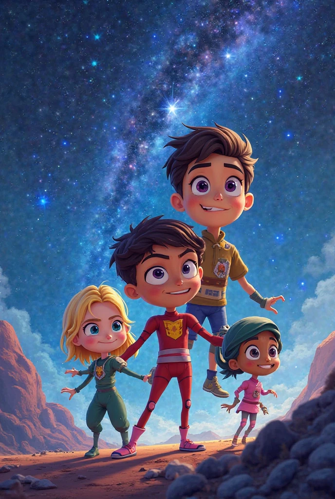 super hero kids in galaxy