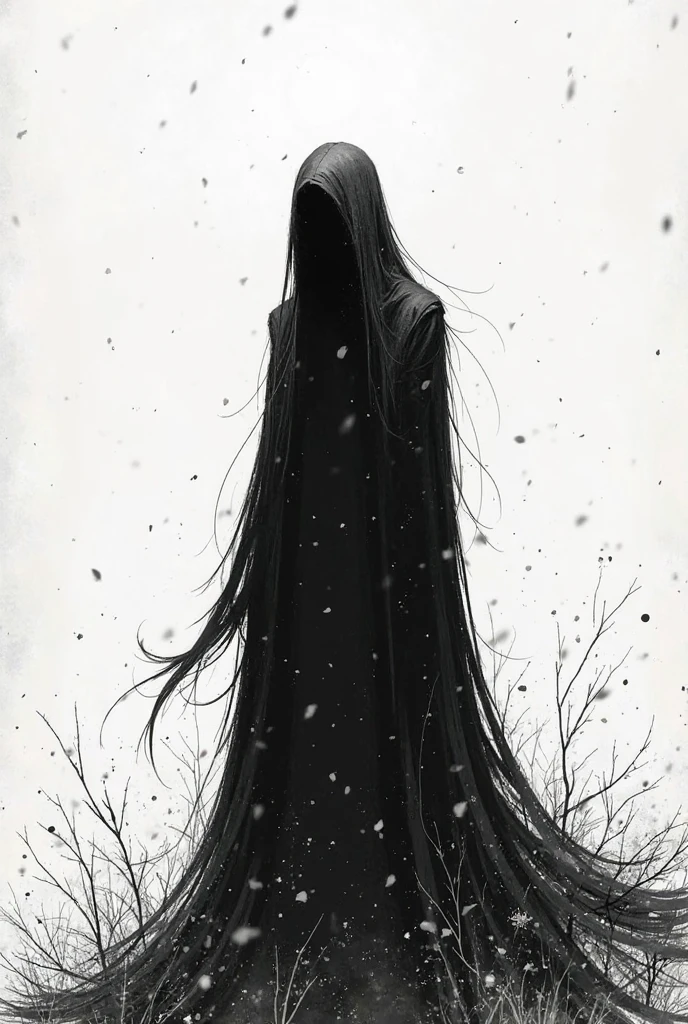 "(Horrifying painting of a:1.3)From(sketch:1.3)、(gloomy:1.3)Snow Apocalypse、Black & White Style。"