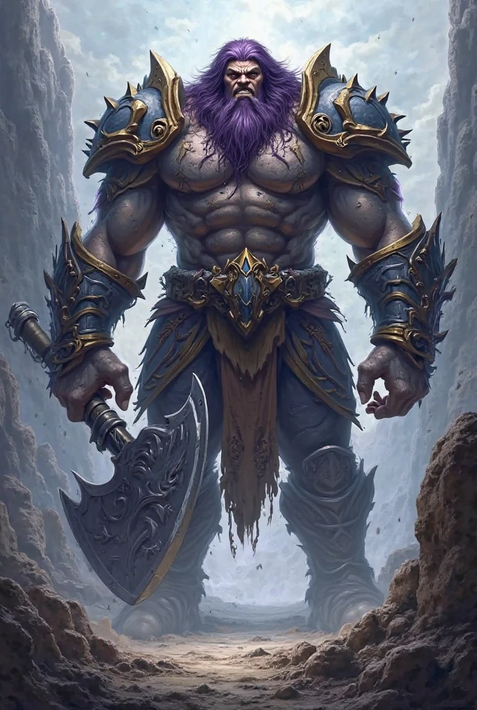 PueDes Diseñarme un personaje para D&D, que sea De raza triflin, hombre De clase barbara, De una altura De 1.84 cm, De ojos color negros, rocker hair, amante De la cultura, sostenienDo Dos achas De mano, De piel color moraDo, que tenga una eDaD De 25 años, carganDo un espaDon en la espalDa