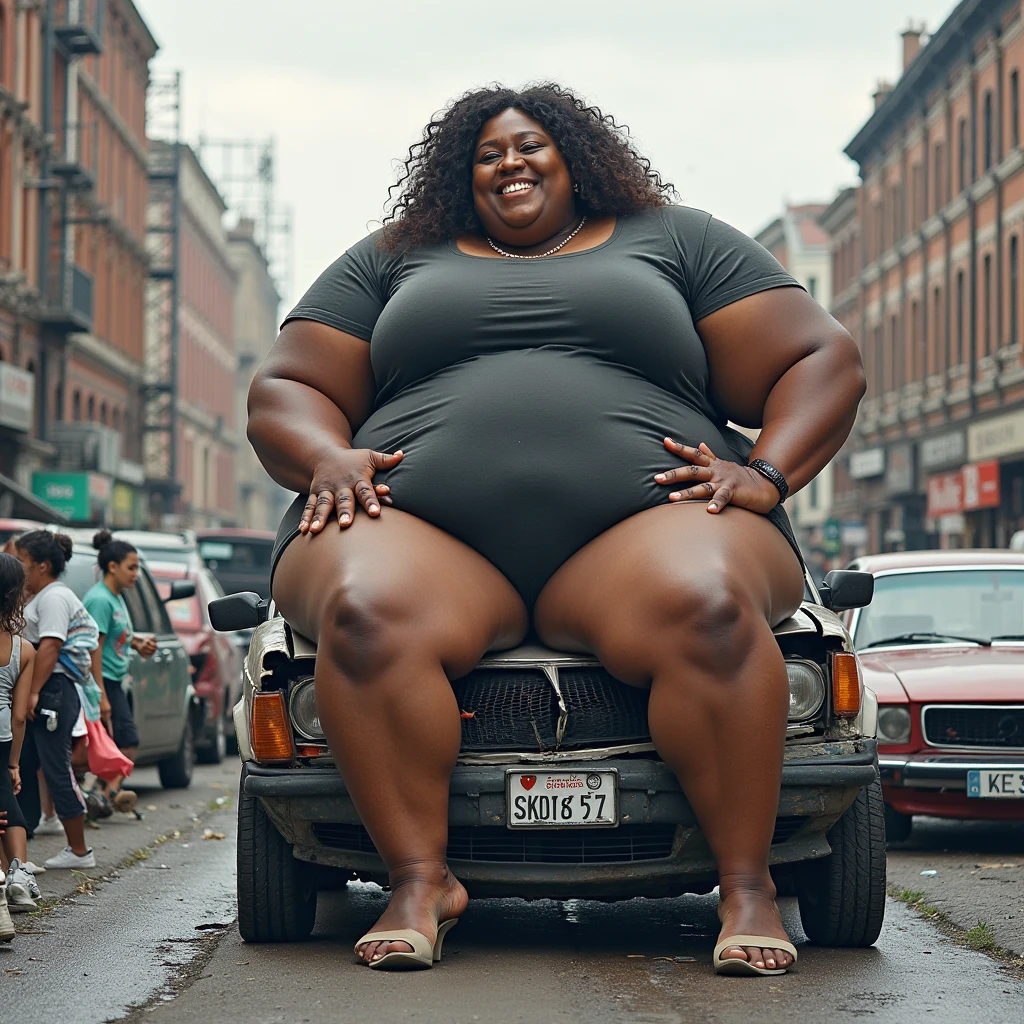 Ssbbw extremely morbidly obese solo Jade Cargill full body alone wearing a leopard dress
