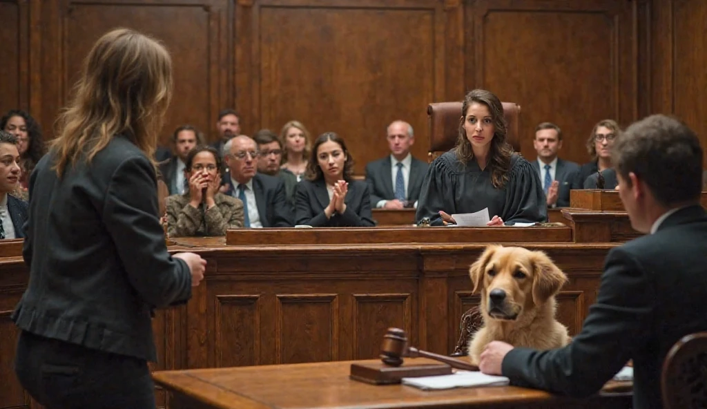 dogs in court room as judge