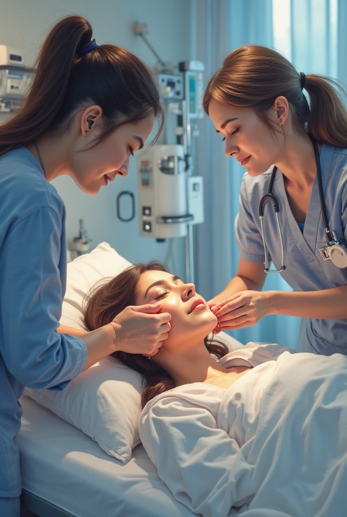 Women patienf getting treated