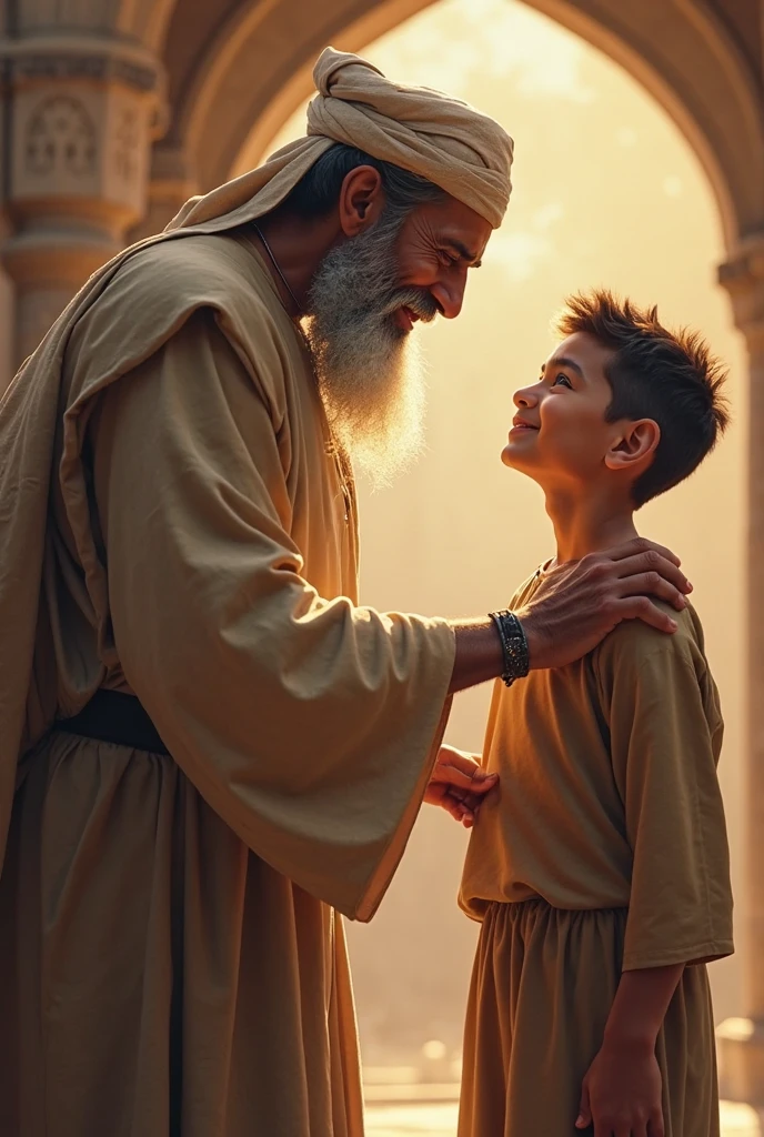 Khalid bin Walid's father holding his son's hand