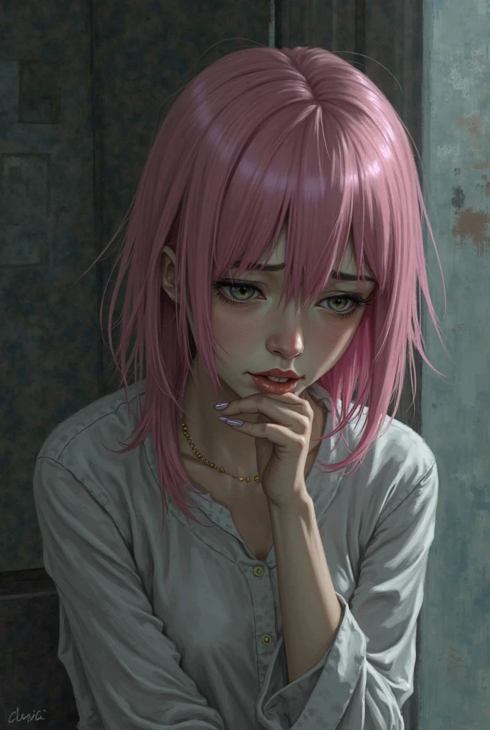 a beautiful pink haired woman, detailed face, beautiful eyes, beautiful lips, torn clothes, unconscious, cum on face, creampie, alleyway, photorealistic, ultra-detailed, realistic, masterpiece, cinematic lighting, dramatic lighting, dramatic colors, dark mood, horror, gritty