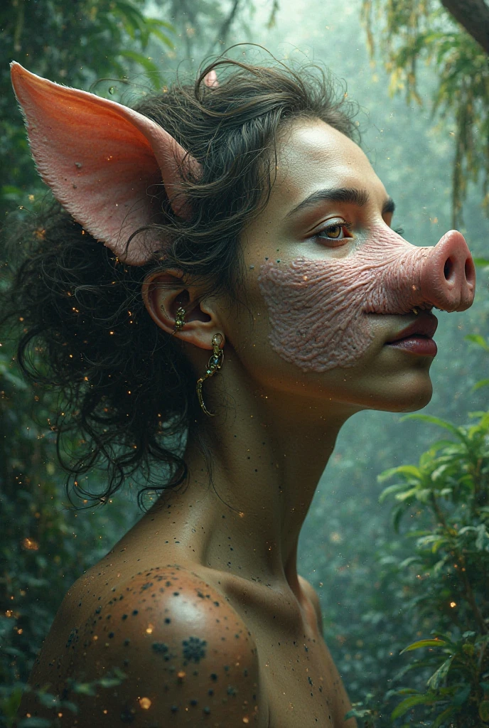 Elle fanning as a cow, Cow snout, cow face, cow nose