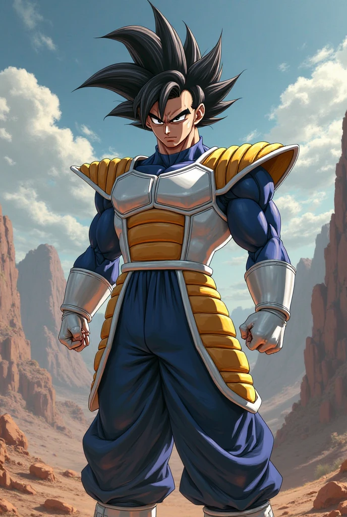 Goku with Vegeta's clothes