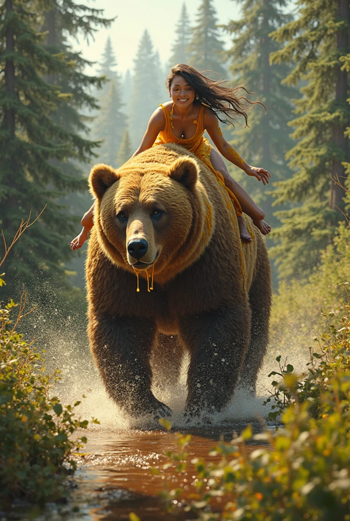 Hot teen girls ride bears