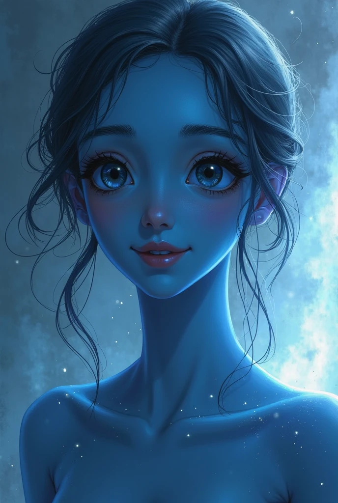 (lapis lazuli \(steven universe\), sulapislazuli:1), (blue skin, blue eyes, colored skin, dark blue hair :1.5), (blue strapless dress:1), cartoony facial features, large round eyes, (realistic:1.2), (masterpiece:1.2), (full-body-shot:1),(Cowboy-shot:1.2), magical background, galaxy sky, water theme, neon lighting, dark romantic lighting, (highly detailed:1.2),(detailed face:1.2), (gradients), colorful, detailed eyes, (detailed landscape:1.2), (natural lighting:1.2),(detailed background),detailed landscape, (dynamic pose:1.2), close shot, solo, <lora:LapisLoraV3 (1):0.8> <lora:add_detail:0.3> <lora:hipoly3DModelLora_v10:0.05> <lora:RSERomantic_RSESofiko_RSEEmma-v1:0.1>