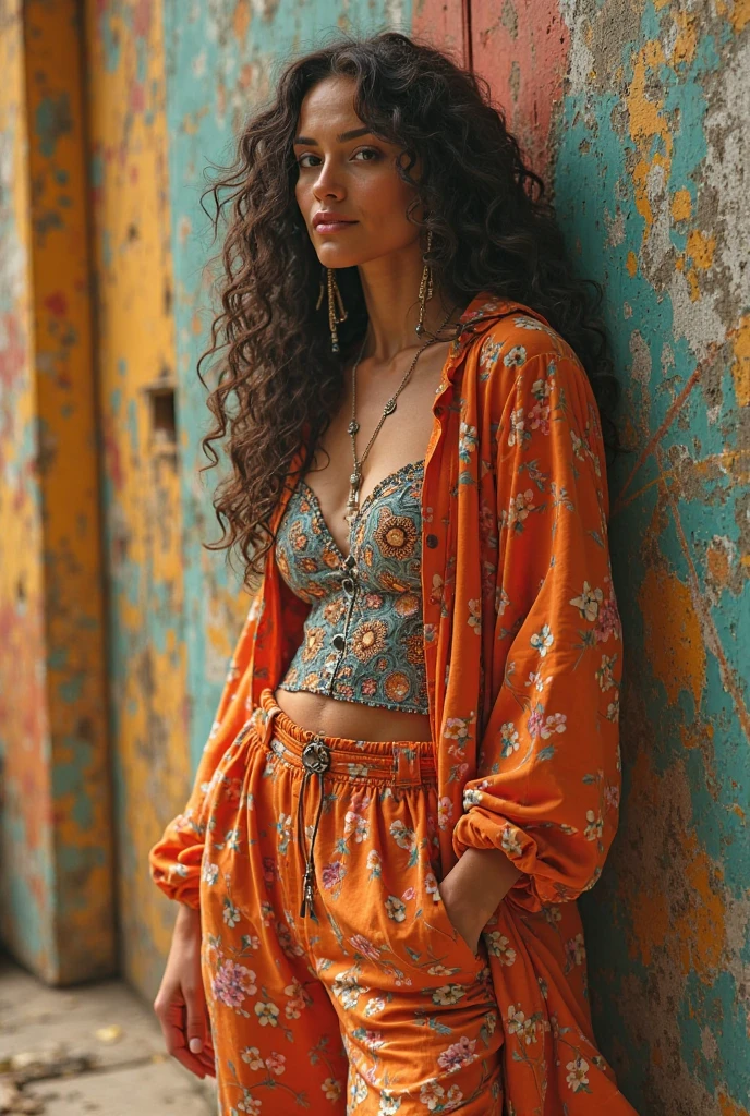 (photorealism:1.2), beautiful indian married healthy woman with big boobs, 35 year old , standing inside mall, wearing tank top with crochet jacket and sheer pants, long curly hair, outdoors, soft lighting, people in background, indian mall, relaxed pose, realistic, intricate details, warm colors, by Greg Rutkowski, by Alphonse Mucha