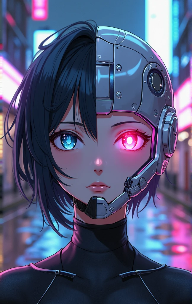 (nsfw5) (((1boy))), (((anime boy))), 20 years old, muscular body, blue hair, black latex plugsuit, black latex, skintight no zipper neck entry black latex plugsuit, fullbody black latex plugsuit, cat ears, cyborg eyes, latex, cyberpunk, round cyberpunk chamber, (thick cables plugged on chest1.5), red lightning, (brainwashing), soft smiling face, flat crotch, restrained, (heads-up display), (((cables plugged into cat ears3))), (((transformation into robot3))), (((assembly line arms5))), charging port on anus, (((charging cable plugged on anus3))), visible charging, (battery percent level on upper chest), charging station, cables plugged into spine, aquamarine plugsuit lightning, face closeup, face portrait, profile picture