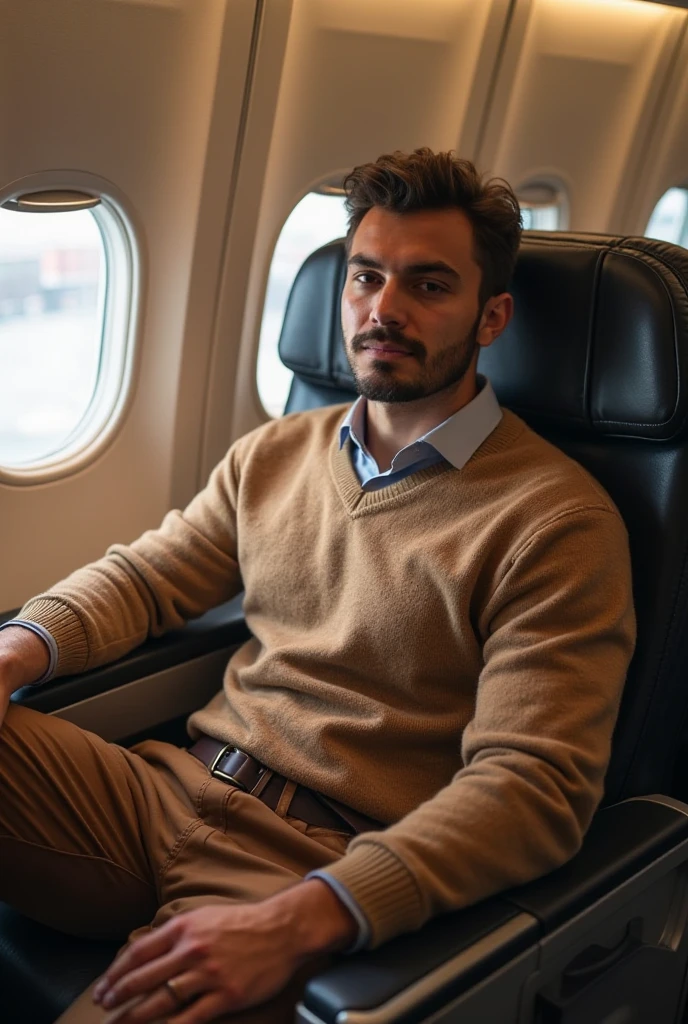 arafed man sitting on a blue chair with his arms outstretched, sitting on the couch, sitting on couch, sitting on a couch, his legs spread apart, mid-shot of a hunky, (sfw) safe for work, sitting in a lounge, sat down in train aile, relaxing on the couch, wearing jeans, wearing a shirt and a jean